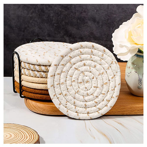 Mckanti 8 Pcs Drink Coasters with Holder