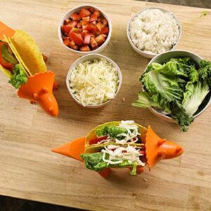 5035606221375 Food Grade Dinosaur Shape Plastic Food Holder Cornmeal Burritos Holder Taco Holder Food Display Holders Kitchen Food Rack Shell