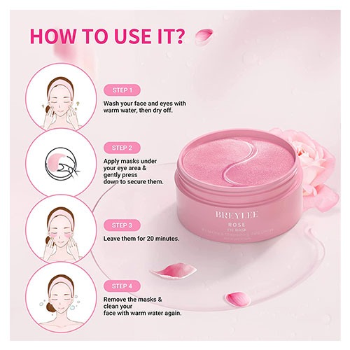 BREYLEE Pink Rose Eye Mask